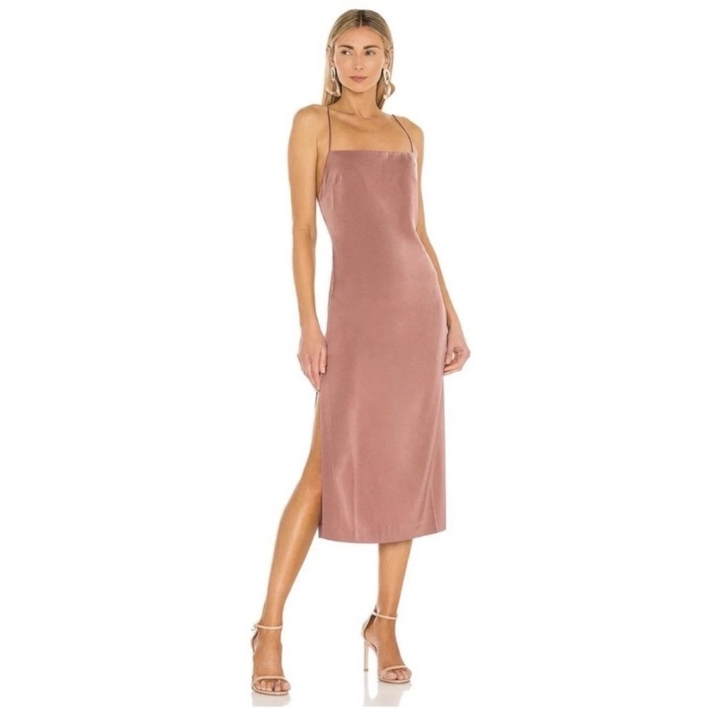 NBD Malia Midi Slip Dress in Mauve Women’s Size Medium NWT Low Back